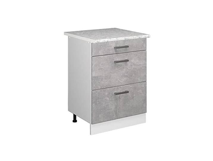 Vicco Unterschrank R-Line , Beton 60 cm mit Schubladen, geeignet zur Aufbewahrung von Reinigungs- und Haushaltszubehör