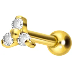 Titan Ohrpiercing mit Innengewinde KRISTALLBLUME