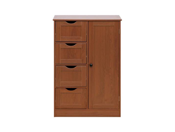 Mobili Rebecca Badezimmerschrank Braun 1/56/82 cm, Rechteckig, 1x82x56 cm, Badezimmer, Badmöbel, Midischränke