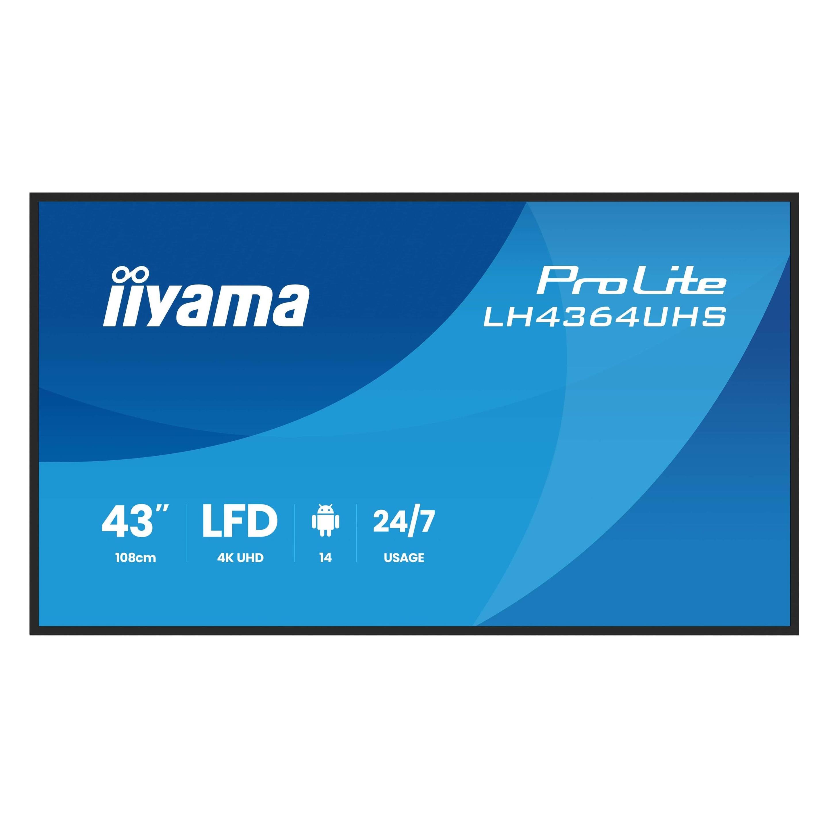 iiyama Dis Public 43 LH4364UHS-B1AG UHD (3840 x 2160 Pixel, 43") (LH4364UHS-B1AG)