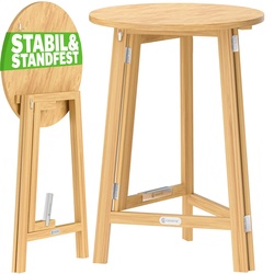 Casaria® Stehtisch 2er Set Holz klappbar 111x78 cm rund Massivholz