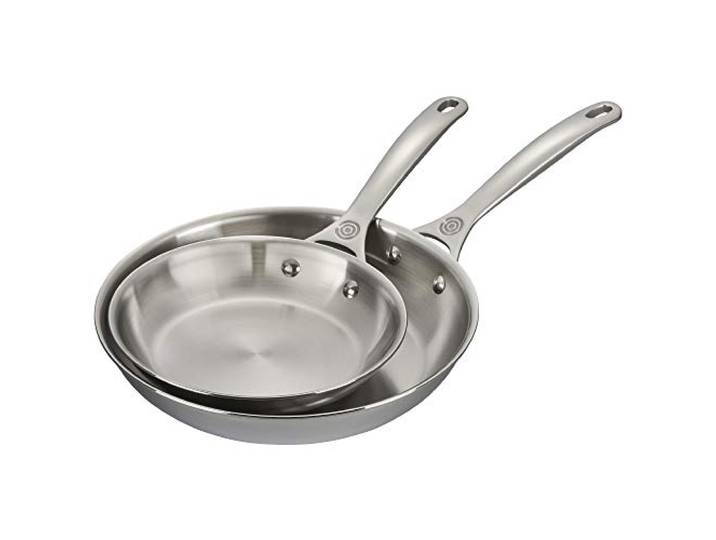 Le Creuset 2-teiliges Bratpfannen-Set, Edelstahl mit Antihaftbeschichtung, 20,3 cm und 25,4 cm