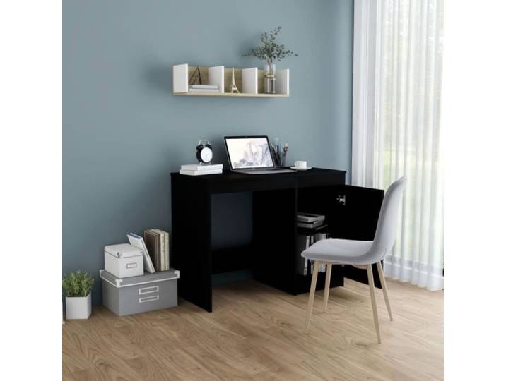 Super Bureau Contemporain - Table de bureau Mobilier Meuble De Bureau Noir 100x50x76 cm Aggloméré @681099
