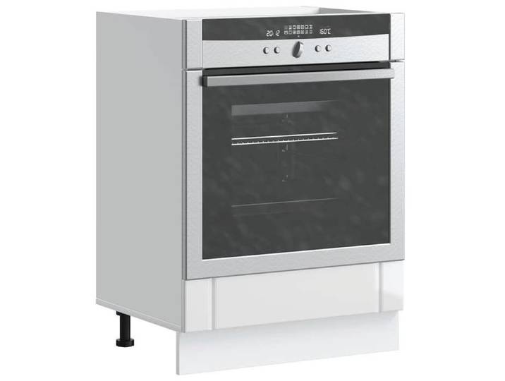 1pc Blanc Armoire base/Caisson de cuisine - Magnifique Armoire de four Lucca blanc brillant bois ingénierie CL8639031