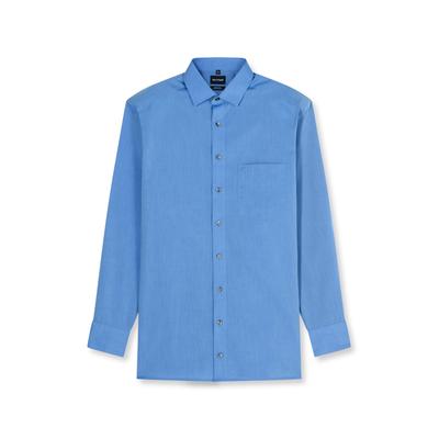 Businesshemd OLYMP "OLYMP Luxor, Comfort Fit, New Kent", Herren, Gr. 48, Normaler Arm, blau, 100% Baumwolle, Hemden
