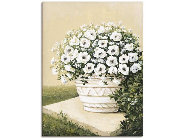 Leinwandbild ARTLAND Blumentopf II , beige (farbe bild(er): naturfarben), B:45cm H:60cm, Bilder, Leinwandbild, auf Holzrahmen gespannt