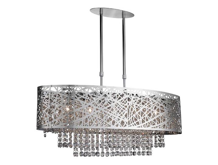 Suspension Mica 30 x 55 x 81cm Argenté Acier inoxydable chromé Verre cristallin G9