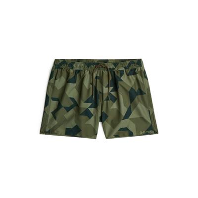 Badeshorts G-STAR "Carnic 2.0 Badeshorts", Herren, Gr. S, Normalgrößen, grün (four leaf clover geo abstract camo), Obermaterial: 100% Polyester, Badehosen Badeshorts