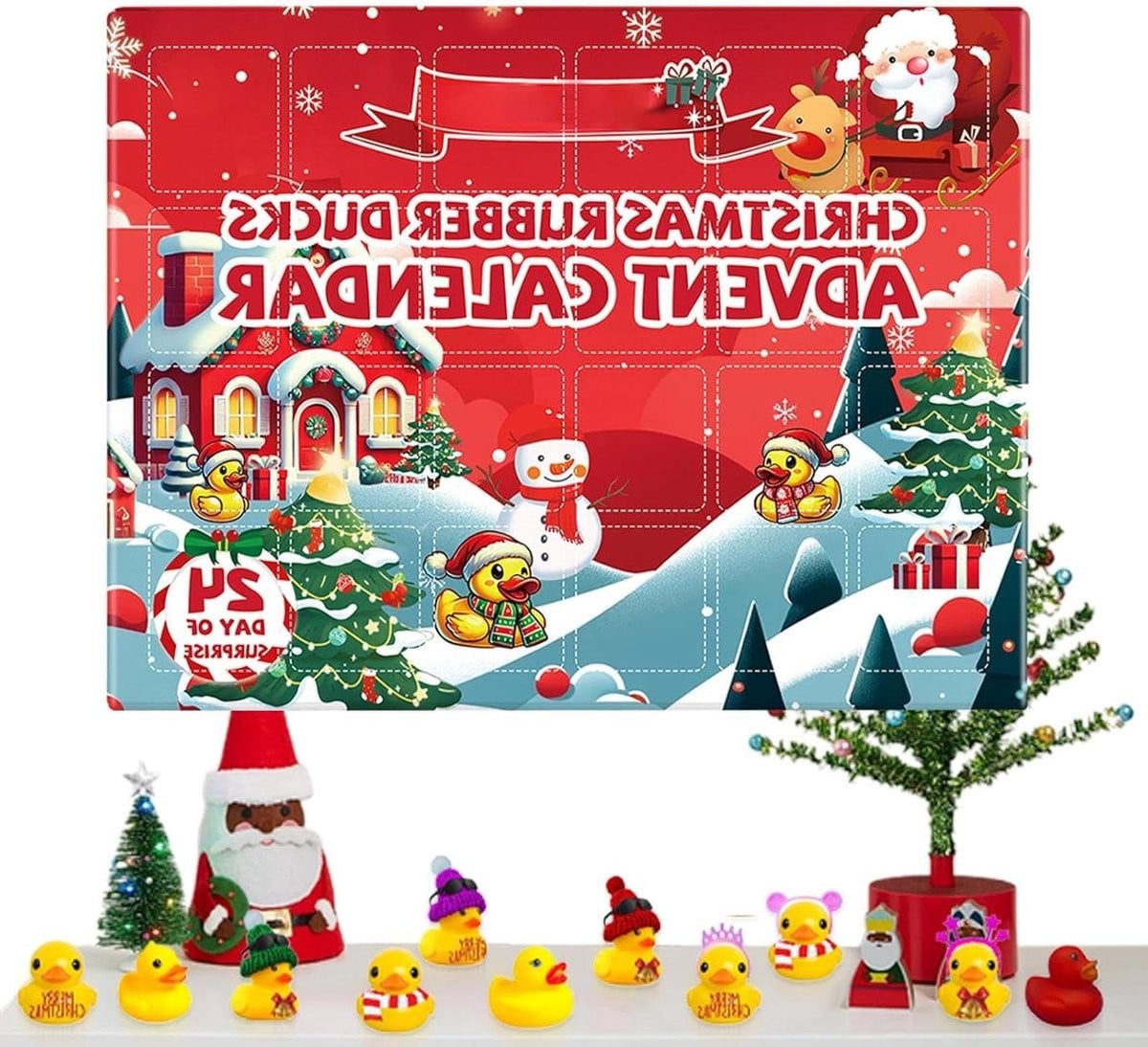Adventskalender Eenden - Kerst aftelkalender - 300 gram - Multicolor