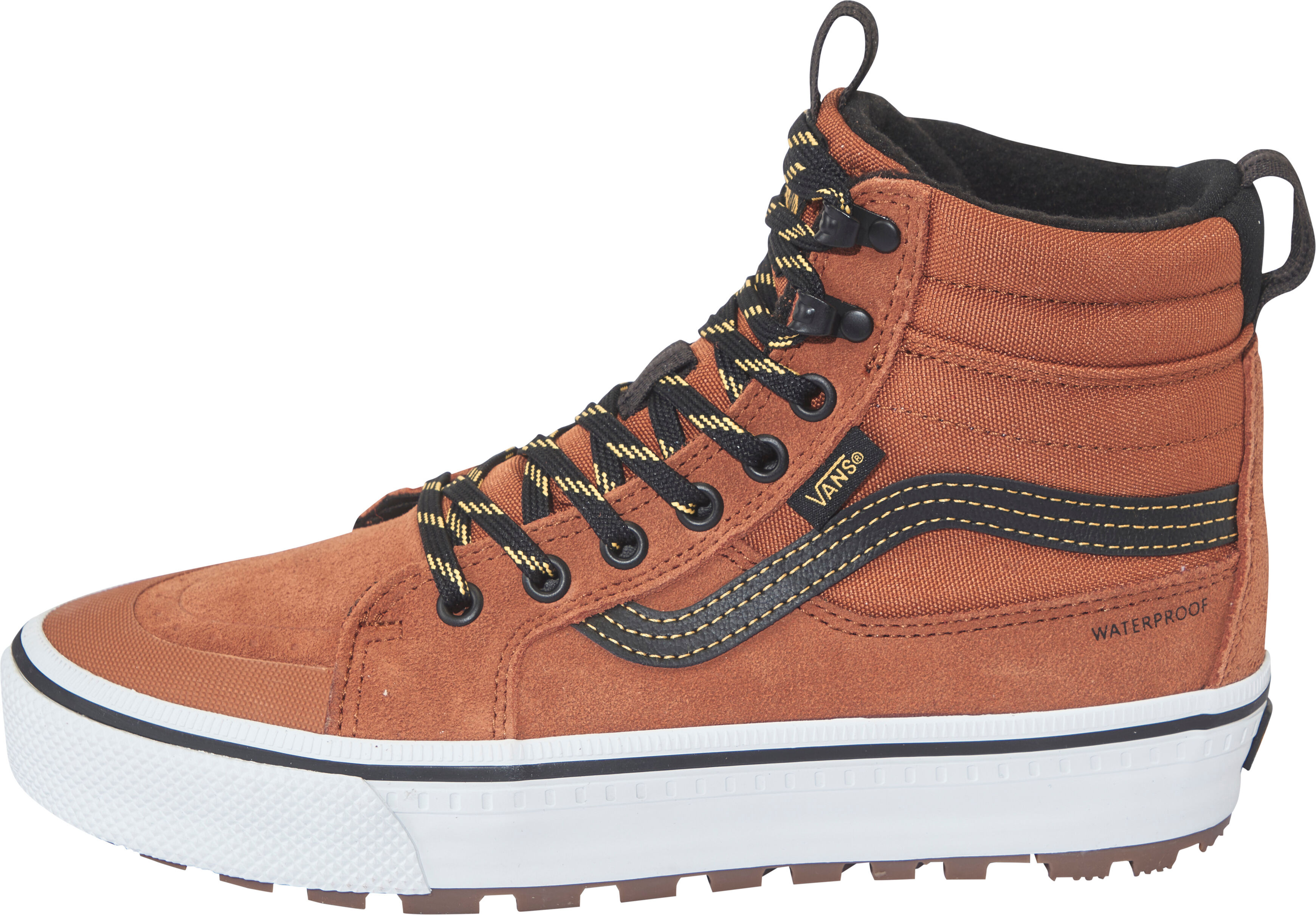 Sneaker VANS "MTE SK8-Hi Waterproof Insulated", Damen, Gr. 42, wärmend, braun (glazed ginger), Leder, Synthetik, Textil, Schuhe Sneaker, wasserdichter, gefütterter Sneakerboot glazed ginger 42, wärmend