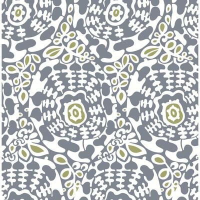 A-Street Prints Divine Slate Abstract Medallion Wallpaper
