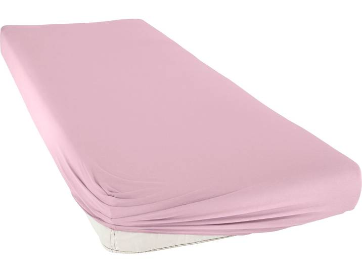 Spannbettlaken BELLANA bellana Melone, 100% Baumwolle, Jersey, bügelfrei , rosa, L:140cm, Mako-Jersey, Obermaterial: 100% Baumwolle, Bettlaken, Spannbettlaken, reine Baumwolle, Spannbetttuch für Matratzen bis 25cm Höhe