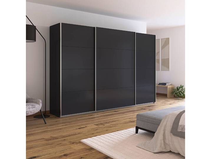 home24 Zweefdeurkast - effen 315cm grijs/metallic grijs