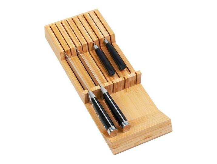 LuxusKollektion Messerblock Messer Schubladen Organizer Bambus bis 9 Messer