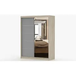 Schwebetürenschrank 2-türig  mit Einlegeböden Vista , braun , Maße (cm): B: 150 H: 200