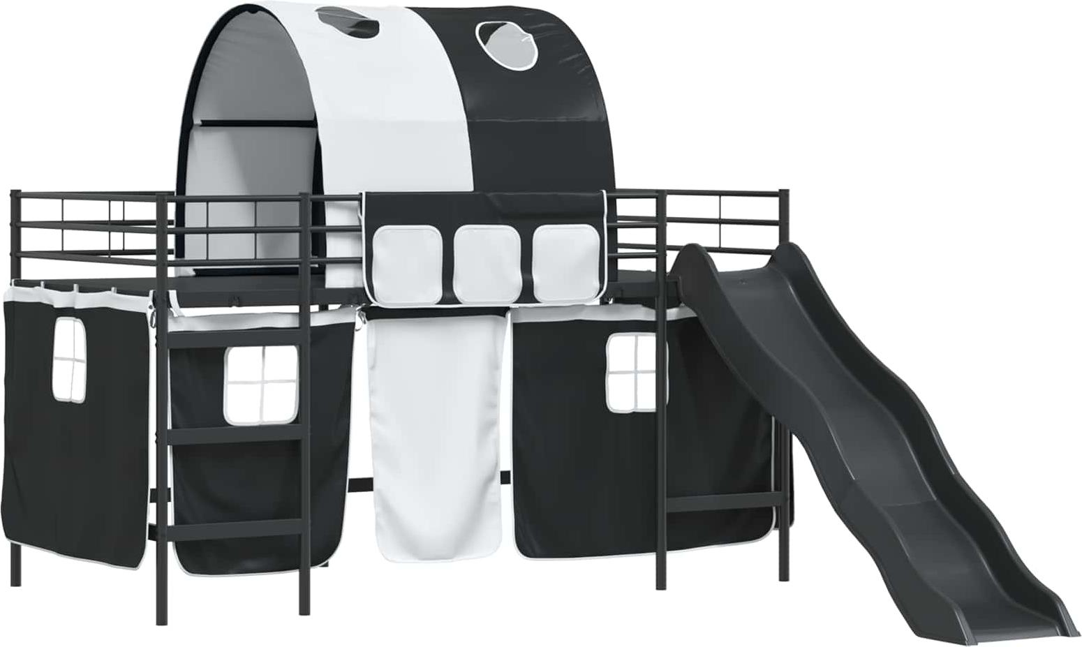 Kinder-Etagenbett Schwarz 100 x 200 cm Metall
