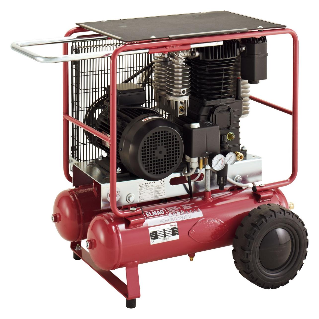 Elmag Kompressor TIGER 700/10/22D - Montagekompressor (22 l, 10 Bar) (10077)