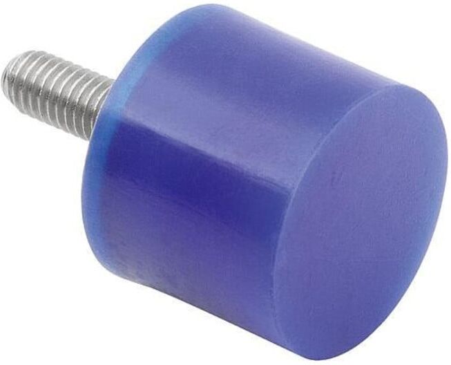 KIPP Tampon en caoutchouc type D filetage extérieur M06x18 Ø 25 mm acier inoxydable A4 1.4401 cylindrique (K2233.02502055)