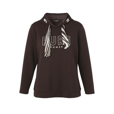 Trainingspullover VIA APPIA DUE "VIA APPIA DUE Pullover", Damen, Gr. 46, braun (kaffee, creme), Casual, regular fit, Pullover, Große Größen