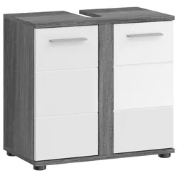 Waschbeckenunterschrank Blake Rauchsilber/Weiß