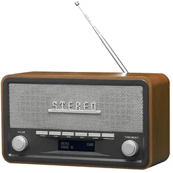 Denver DAB-18 Retro DAB+ Radio mit Bluetooth, Weckfunktion & Holzgehäuse