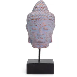 Stillness Buddha Head on Stand - Blue Copper