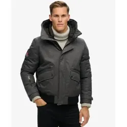 Superdry für Herren. M5012048A Graue, wattierte City-Tweed-Bomberjacke (L), Lässig, Stoff
