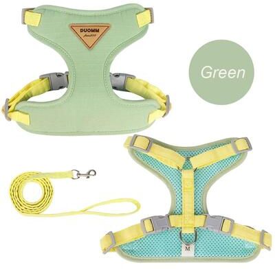 Inspire Select Adjustable Breathable Pet Harness & Leash Set Padded Walking Vest For Cats, Kittens & Small Dogs green xl