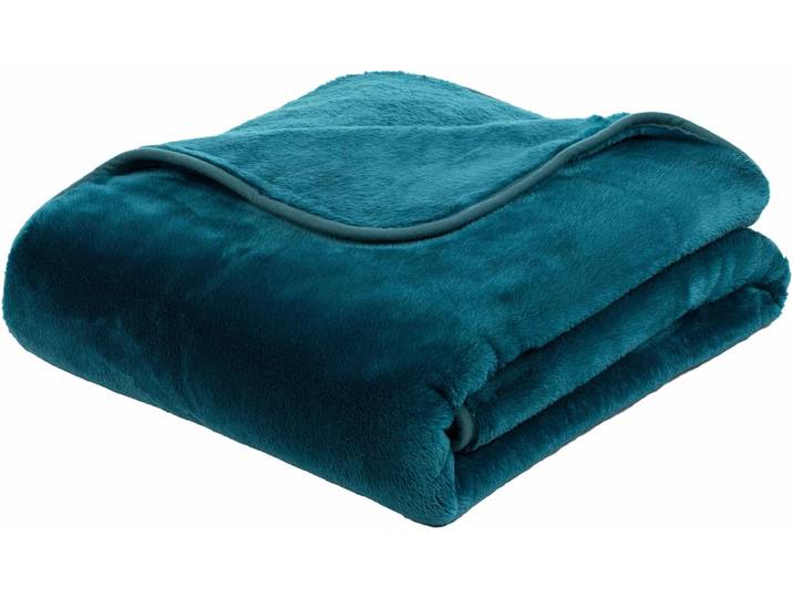 Wohndecke GÖZZE Premium Cashmere Feeling , blau (petrol), B:220cm L:240cm, Polyester, Wohndecken, Wohndecke, mit premium Cashmere Feeling, Kuscheldecke
