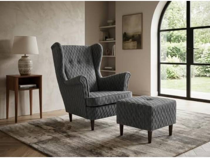 Family Meble Ohrensessel mit Fußhocker Ari Design – Variante M 55