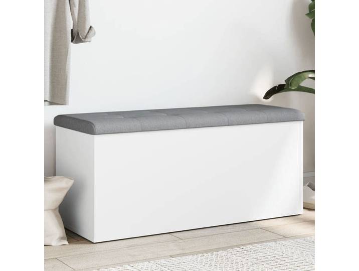 Soldes Flottants Banc de rangement - CLOUD - 110 kg par siège - Siège de rangement - Blanc 102x42x45cm Bois d'ingénierie 9228054