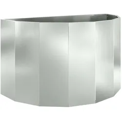 Helloshop26 - Moderner halbrunder Pflanzkübel für den Außenbereich 90 x 45 x 50 cm schickes Design silberverzinkter Stahl