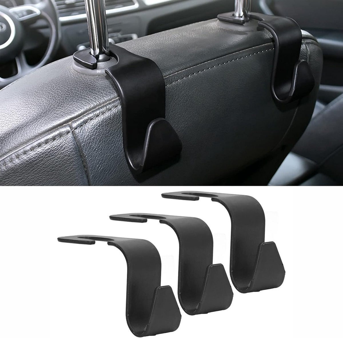 Universele Auto Hoofdsteun Haken Set (8 Stuks) voor Tassen en Kleding