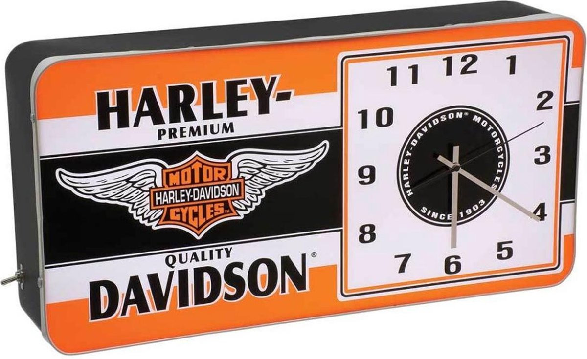 Harley-Davidson Winged Logo LED Reklame Klok met 220V aansluiting