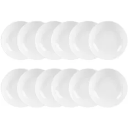 Maxi-Packung mit 12 tiefen Tellern Zen 20 cm - Weiß Rund Porzellan Table Passion