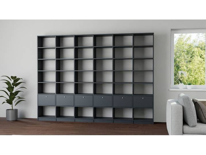 Bibliothèque large - Adaptez le design qui vous plaît en quelques minutes Mélaminé premium Noir