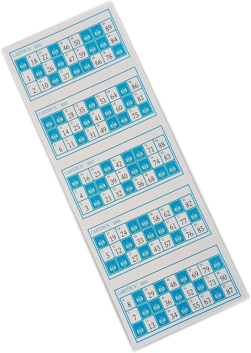 Bingo-kaarten voor traditionele bingo met 90 ballen - Blauw