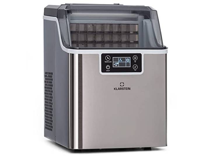 Klarstein Eiswürfelmaschine für Zuhause Camping Gastro, Schnelle Mini Eiswürfelmaschine Klein, Profi Eismaschine für Große Kleine Klare Eiswürfel, Selbstreinigend mit 3,2L Eiswürfelbehälter, 20kg/24h