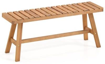 Costway Acacia Wood Outdoor Garden Bench Set of 1/2 with Slatted Seat and 800 lbs Capacity-Set of 1