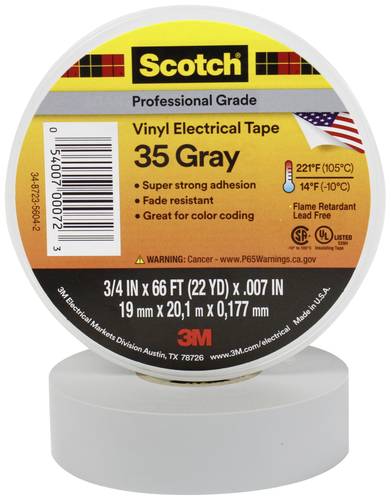 Scotch Scotch 35 SCOTCH35-19X20GR Isolierband Scotch 35 Grau (L x B) 20 m x 19 mm 1 St.