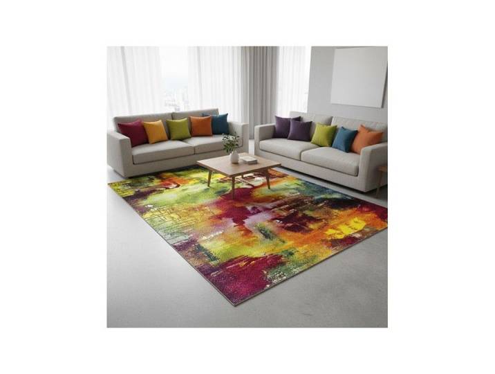 Melis Home Tapis modernes design Multi 120 x 170 cm moderne à motif abstrait artistique avec effet peinture