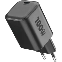 Cellularline ACH USB-C GaN+ 100W (100 W, 1 Port), USB Ladegerät, Schwarz