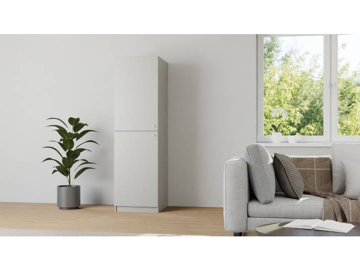 Schmaler Einbaukleiderschrank Premium Dekore Grau