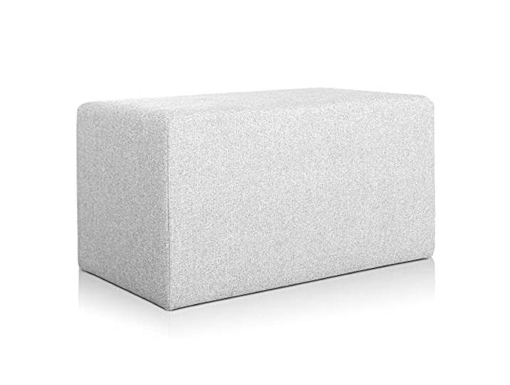 Deshome Pouf hocker Fußstütze 83x43x44 cm Wasserabweisender Stoff: Modernes Design Pouf für Sofa Wohnzimmer Schlafzimmer, Puff hocker, Pouffe Minerva Grau