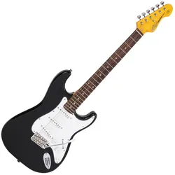 Vintage Electric Guitar-Black (E-Gitarre, Ahorn, Erle, Rosenholz), Gitarre, Schwarz
