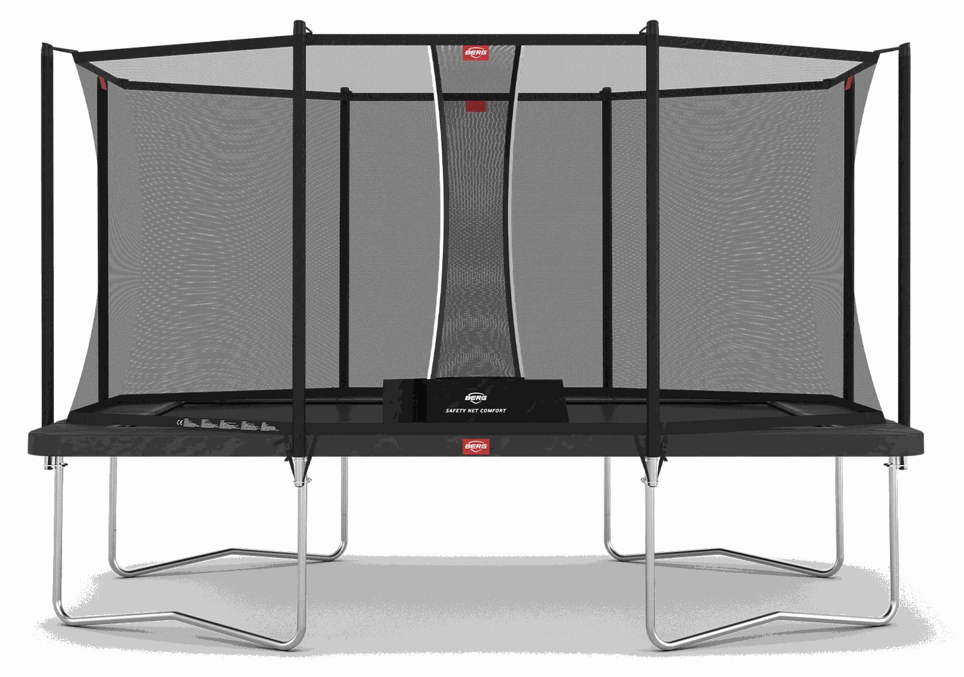 BERG Trampolin Ultim Favorit Regular 410 + Sicherheitsnetz Comfort Grau