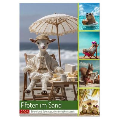 Pfoten im Sand (Wandkalender 2026 DIN A4 hoch), CALVENDO Monatskalender