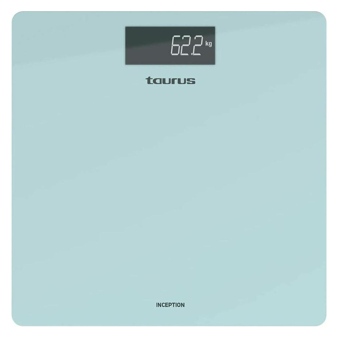 Taurus Inception Digital Bathroom Scale 28cm x 28cm Tempered Glass - Blue (180 kg) (990 555)