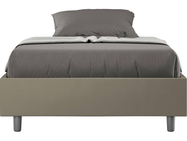 ITYHOME - Cadre de lit 1 place et demi coffre rembourré 120x190 similicuir cappuccino Azelia