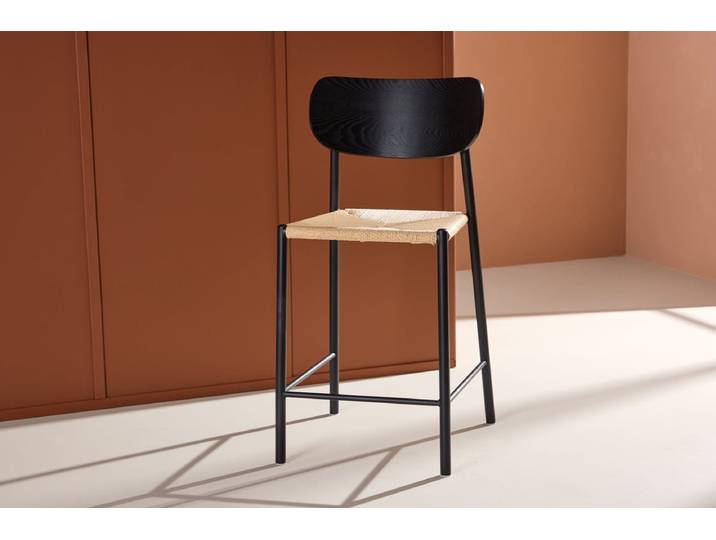 Barhocker Savannah - mit einer Sitzfläche aus Natur-Seilgeflecht - Beige - Luxusbetten24